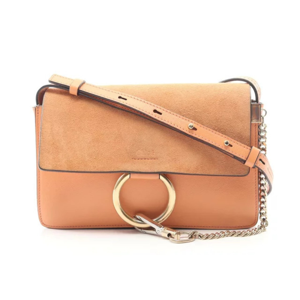 Chloe Faye Shoulder Bag Leather Suede Orange